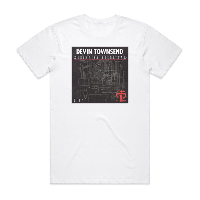 Strapping Young Lad City 1 Album Cover T-Shirt White