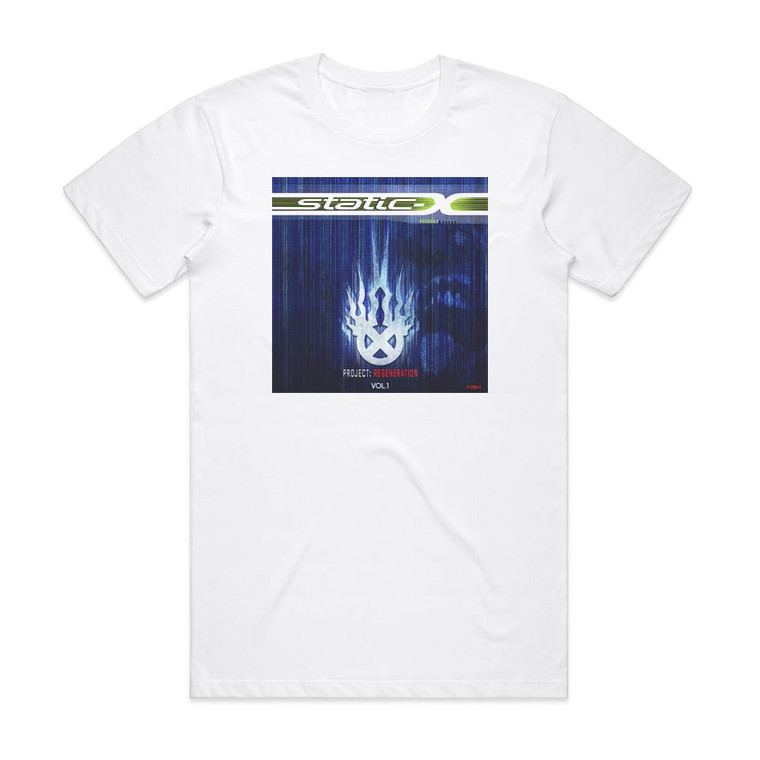 Static-X Project Regeneration Album Cover T-Shirt White Static-X Project Regeneration Album Cover T-Shirt White