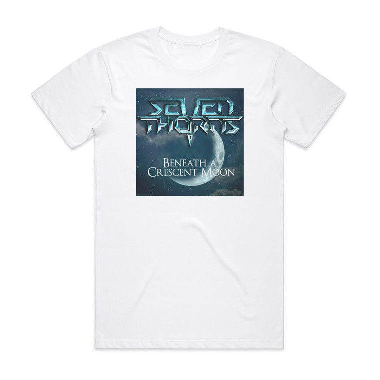 Seven Thorns Beneath A Crescent Moon Album Cover T-Shirt White