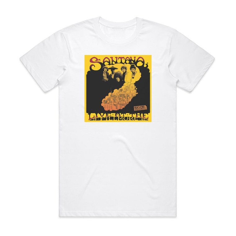 Santana Live At The Fillmore 68 Album Cover T-Shirt White