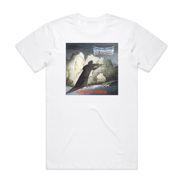 STS 8 Mission Slippin Into Fiction Album Cover T-Shirt White STS 8 Mission Slippin Into Fiction Album Cover T-Shirt White