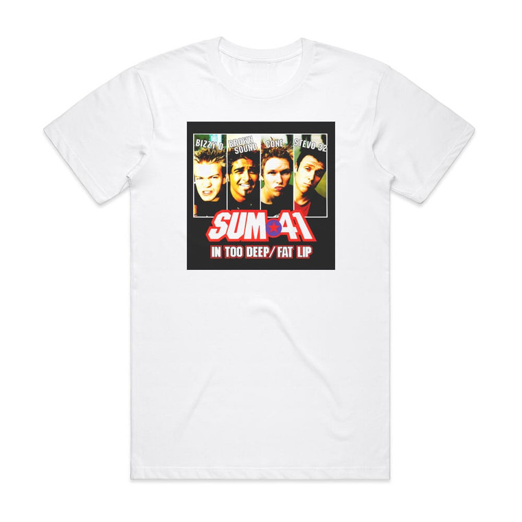 Sum 41 In Too Deep 3 Album Cover T-Shirt White