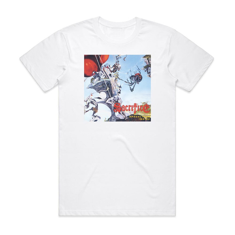 Sacrifice Apocalypse Inside 1 Album Cover T-Shirt White Sacrifice Apocalypse Inside 1 Album Cover T-Shirt White