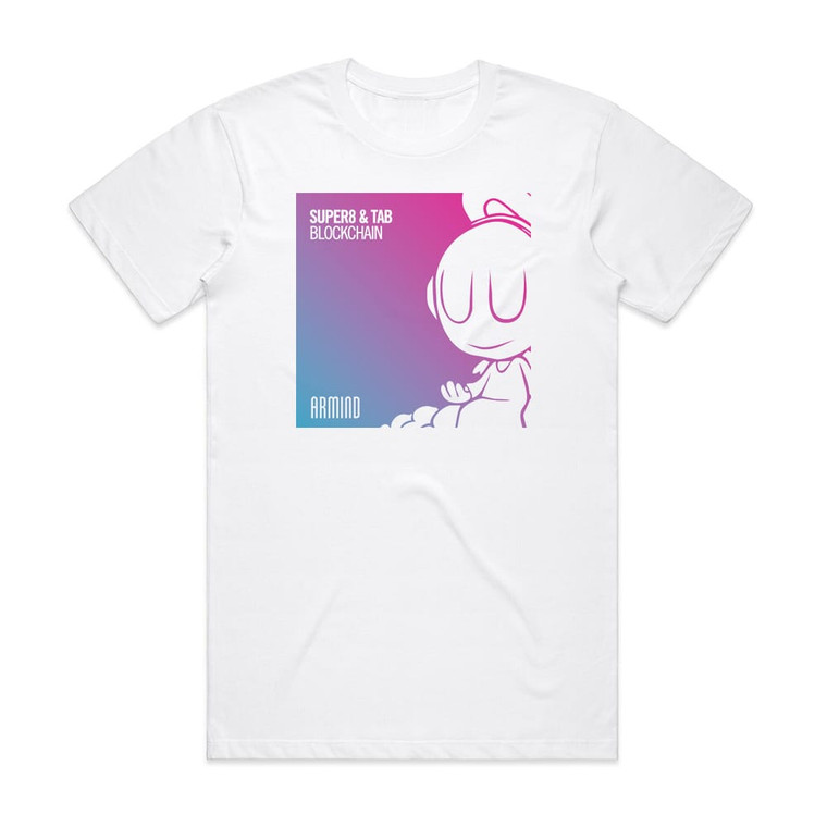 Super8 and Tab Blockchain Album Cover T-Shirt White