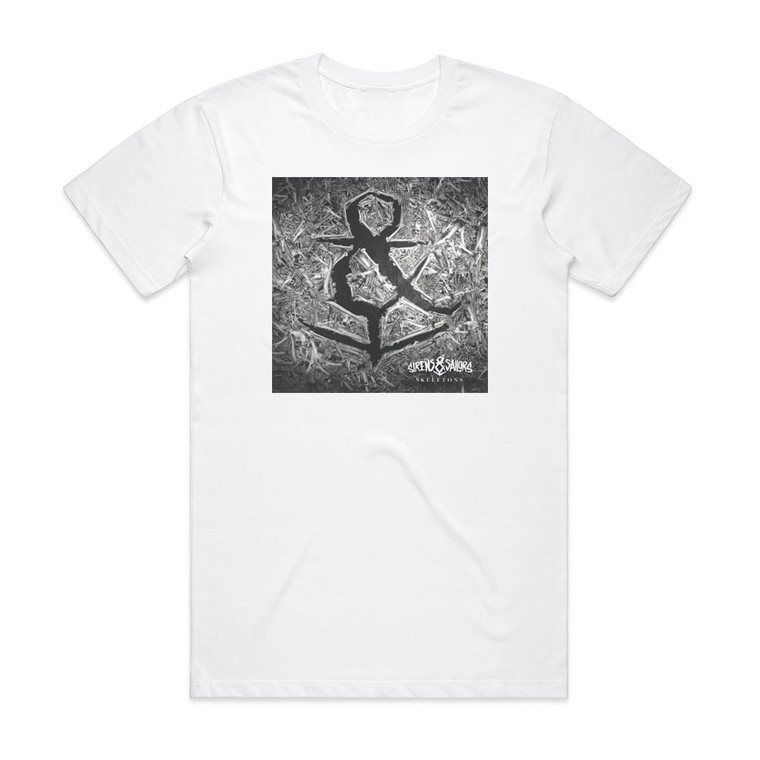 Sirens and Sailors Skeletons Album Cover T-Shirt White Sirens and Sailors Skeletons Album Cover T-Shirt White