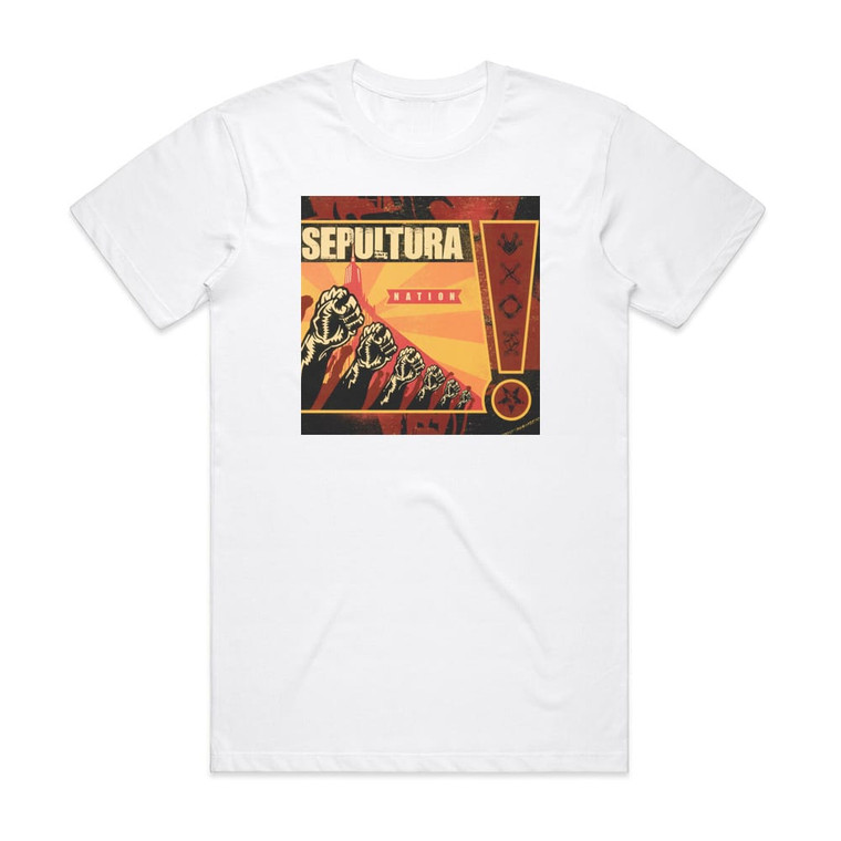 Sepultura Nation 1 Album Cover T-Shirt White