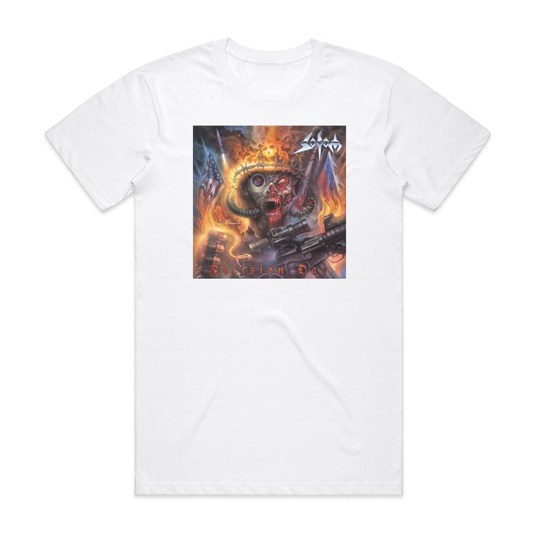 Sodom Decision Day 1 Album Cover T-Shirt White
