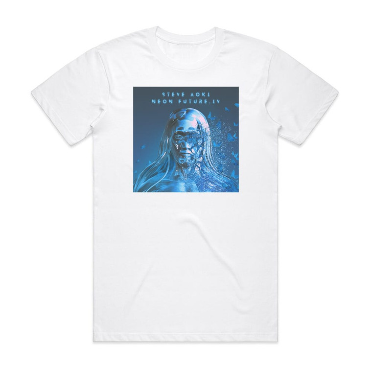 Steve Aoki Neon Future Iv Album Cover T-Shirt White