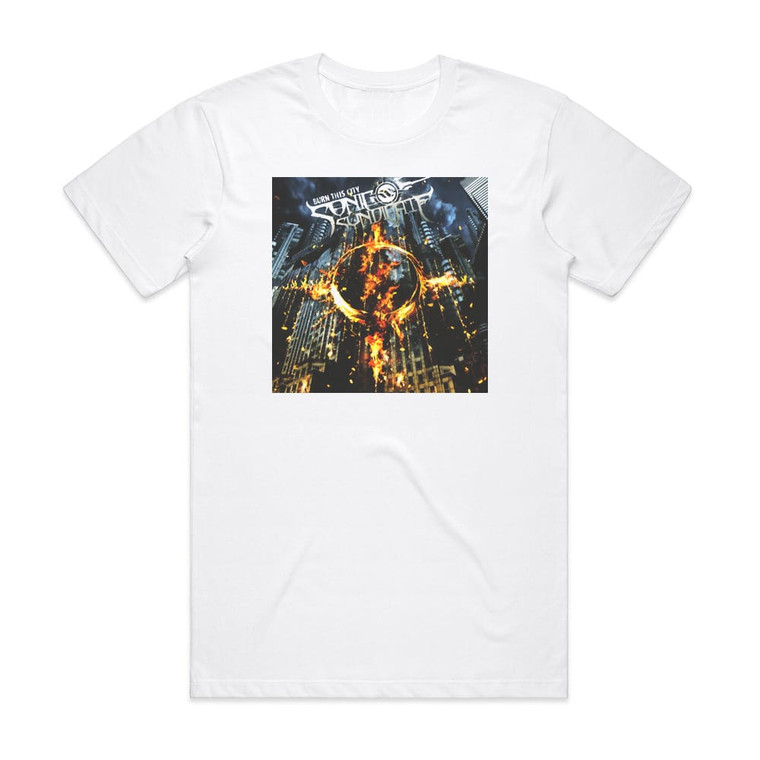 Sonic Syndicate Burn This City Album Cover T-Shirt White