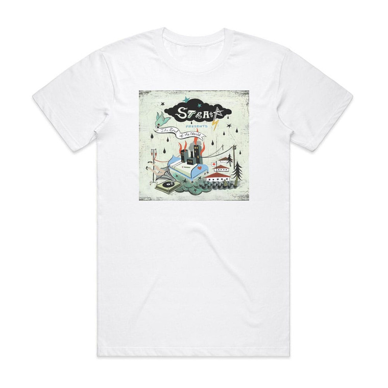 Strata Strata Presents The End Of The World Album Cover T-Shirt White