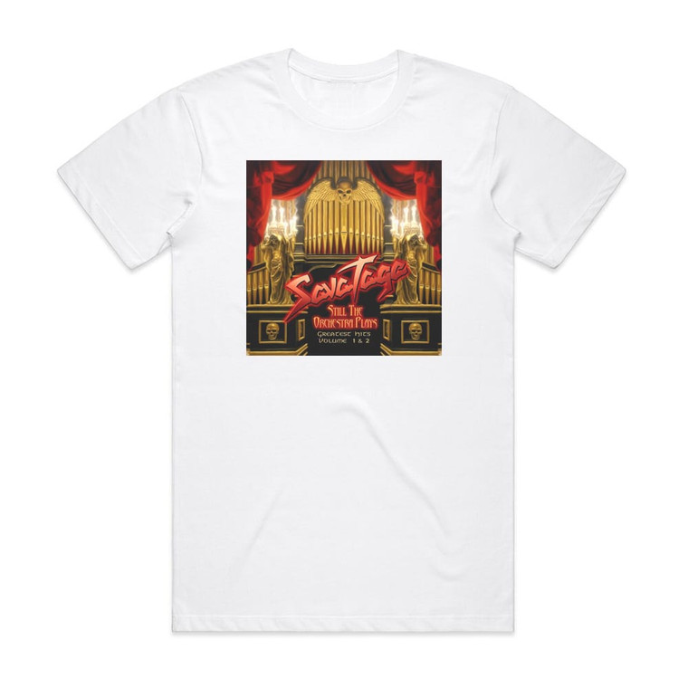 Savatage Still The Orchestra Plays Greatest Hits Volume 1 2 Album Cover T-Shirt White