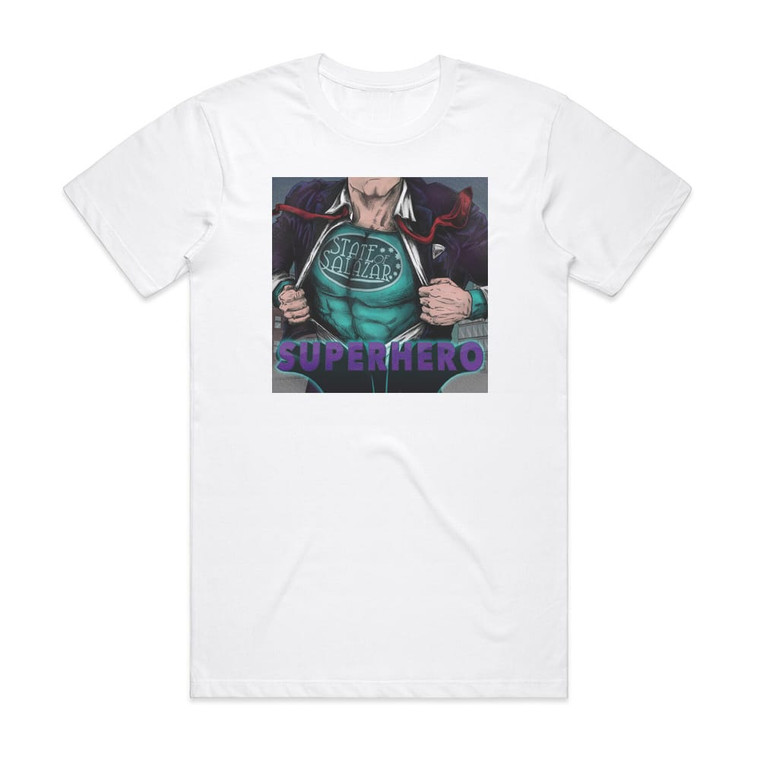 State of Salazar Superhero Album Cover T-Shirt White