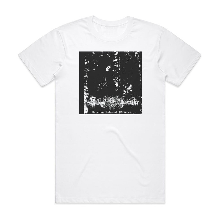Satanic Warmaster Carelian Satanist Madness 4 Album Cover T-Shirt White