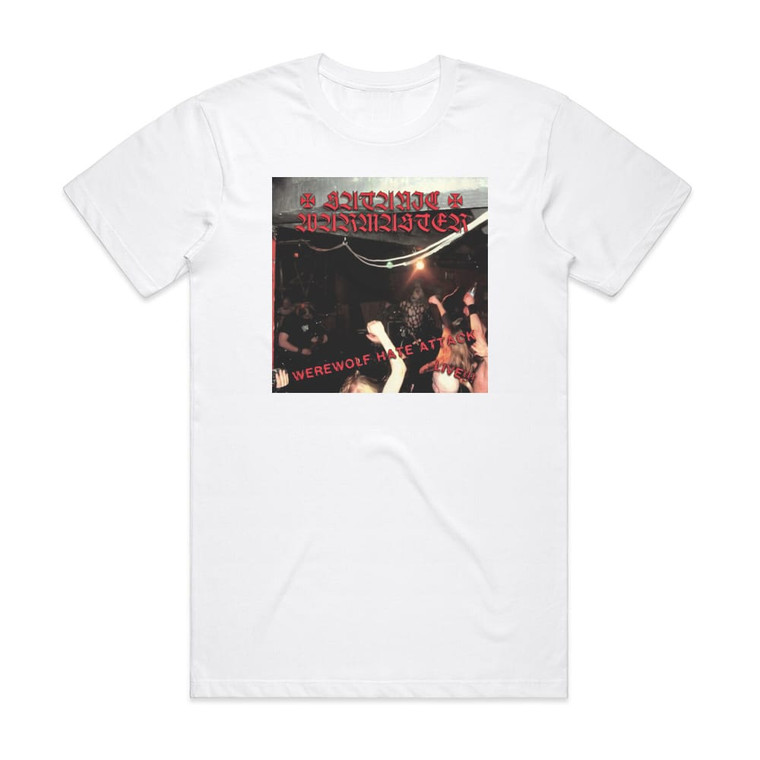Satanic Warmaster Werewolf Hate Attack 1 Album Cover T-Shirt White