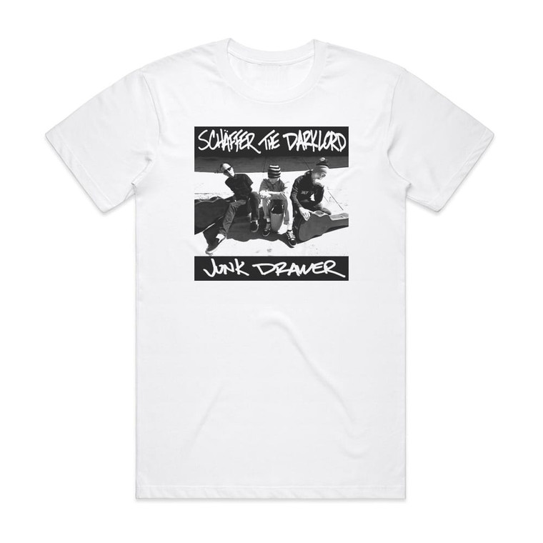Schaffer the Darklord Junk Drawer Album Cover T-Shirt White Schaffer the Darklord Junk Drawer Album Cover T-Shirt White
