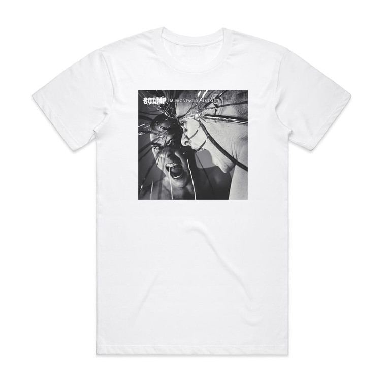 Scamp Mirror Faced Mentality Album Cover T-Shirt White
