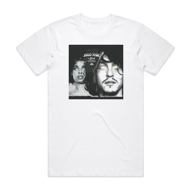 Shaka Ponk The Geeks And The Jerkin Socks Album Cover T-Shirt White Shaka Ponk The Geeks And The Jerkin Socks Album Cover T-Shirt White