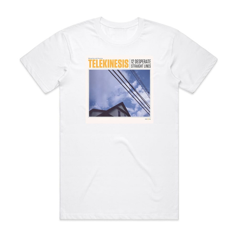 Telekinesis 12 Desperate Straight Lines 1 Album Cover T-Shirt White