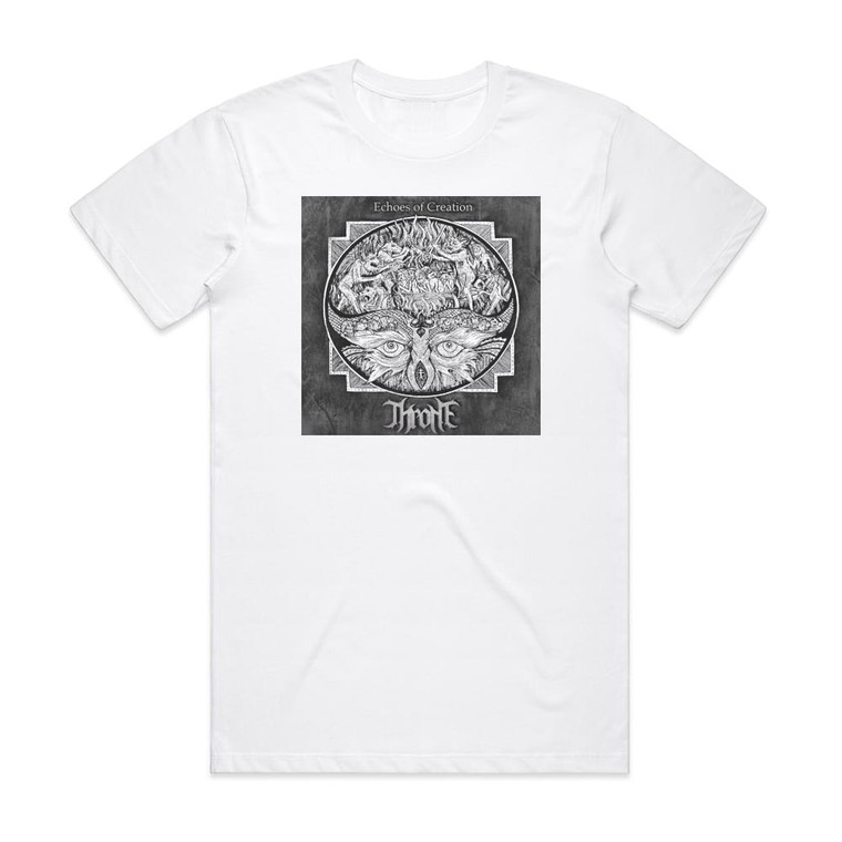 Throne Echoes Of Creation Album Cover T-Shirt White Throne Echoes Of Creation Album Cover T-Shirt White