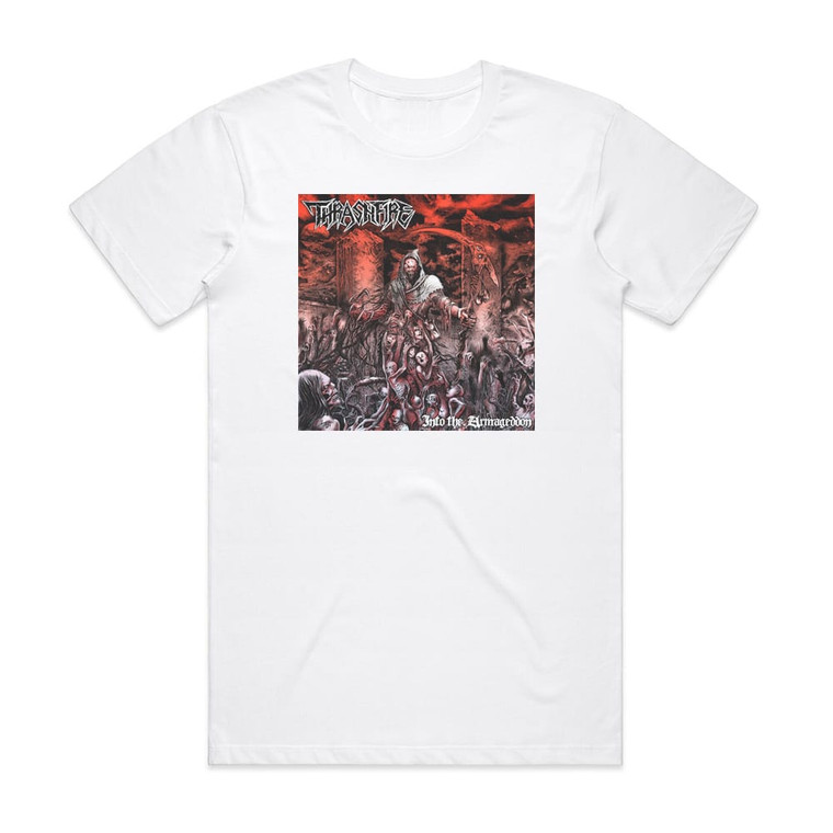 Thrashfire Into The Armageddon Album Cover T-Shirt White