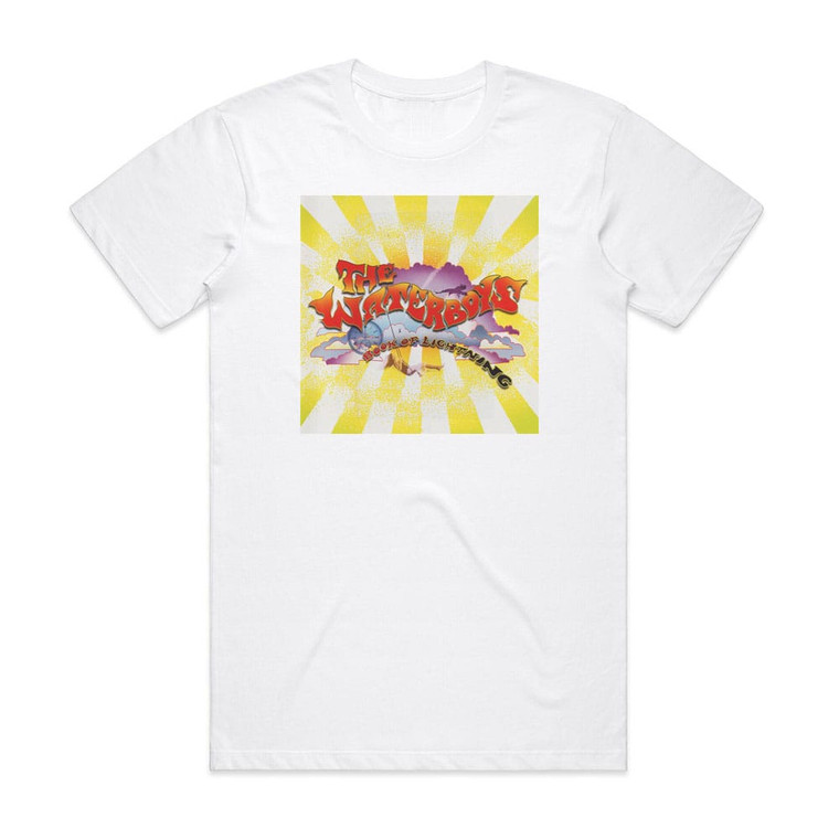 The Waterboys Book Of Lightning Album Cover T-Shirt White The Waterboys Book Of Lightning Album Cover T-Shirt White