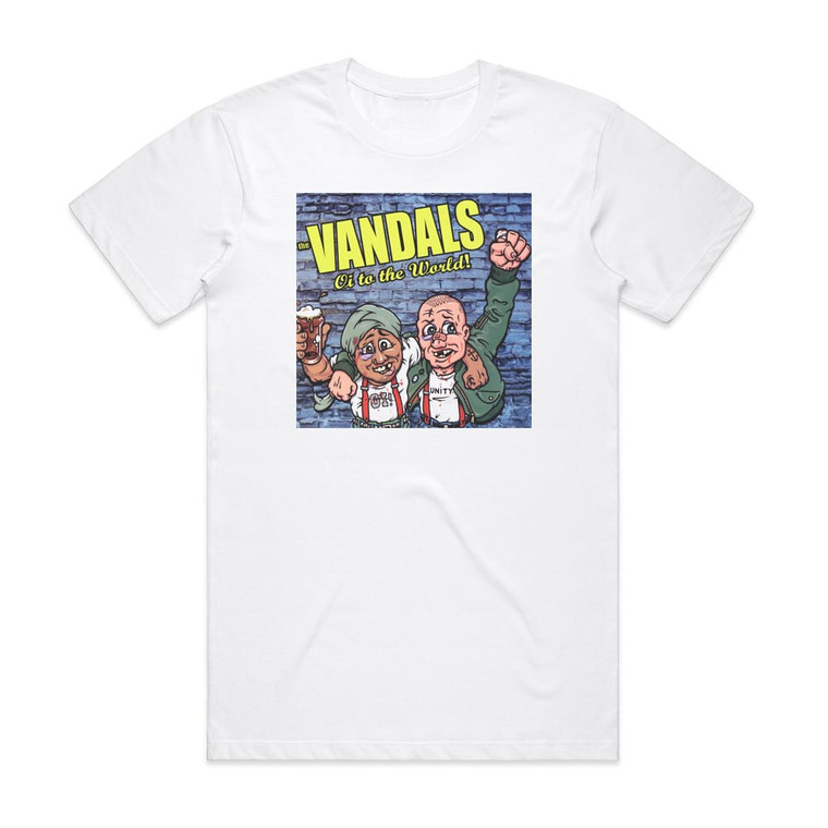 The Vandals Christmas With The Vandals Oi To The World Album Cover T-Shirt White