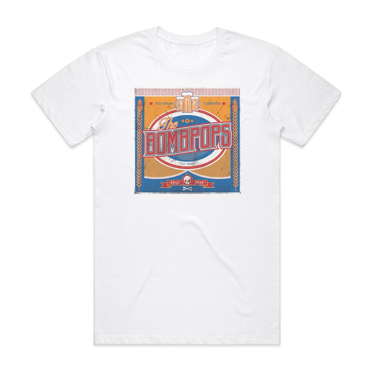 The Bombpops Dear Beer Album Cover T-Shirt White