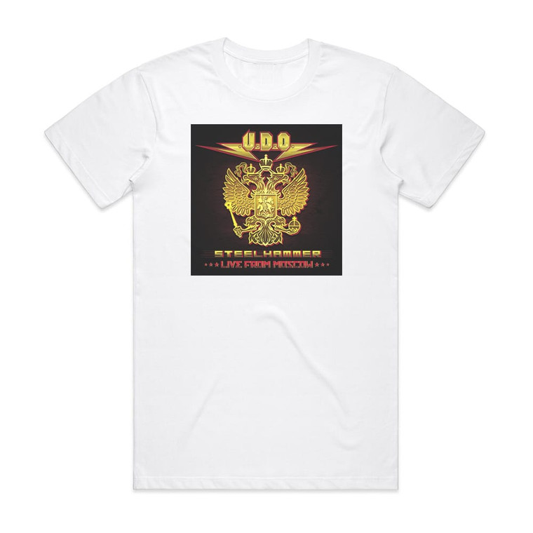 UDOO Steelhammer Live From Moscow Album Cover T-Shirt White