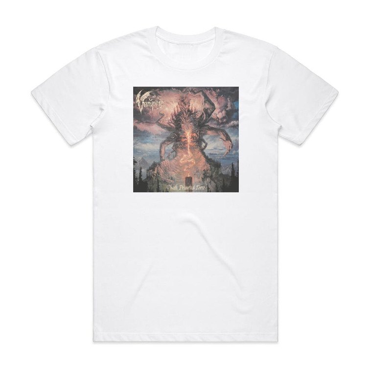 Vampire With Primeval Force Album Cover T-Shirt White Vampire With Primeval Force Album Cover T-Shirt White