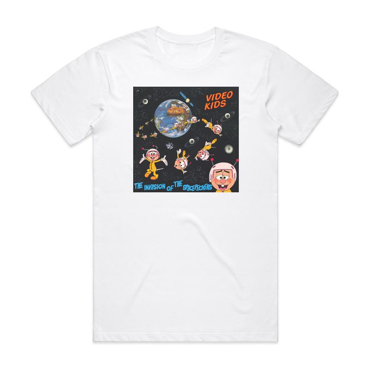 Video Kids The Invasion Of The Spacepeckers Album Cover T-Shirt White