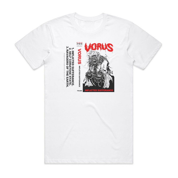 Vorus Inflicted Sufferance Album Cover T-Shirt White Vorus Inflicted Sufferance Album Cover T-Shirt White