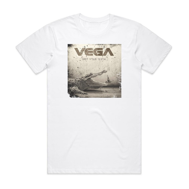 Vega Grit Your Teeth Album Cover T-Shirt White