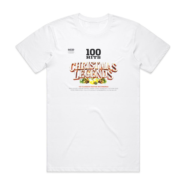 Various Artists 100 Hits Christmas Legends Album Cover T-Shirt White