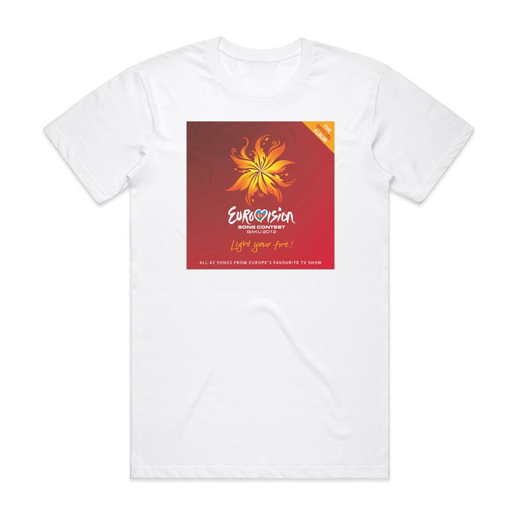 Various Artists Eurovision Song Contest Baku 2012 Album Cover T-Shirt White