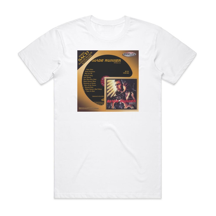 Vangelis Blade Runner 3 Album Cover T-Shirt White Vangelis Blade Runner 3 Album Cover T-Shirt White