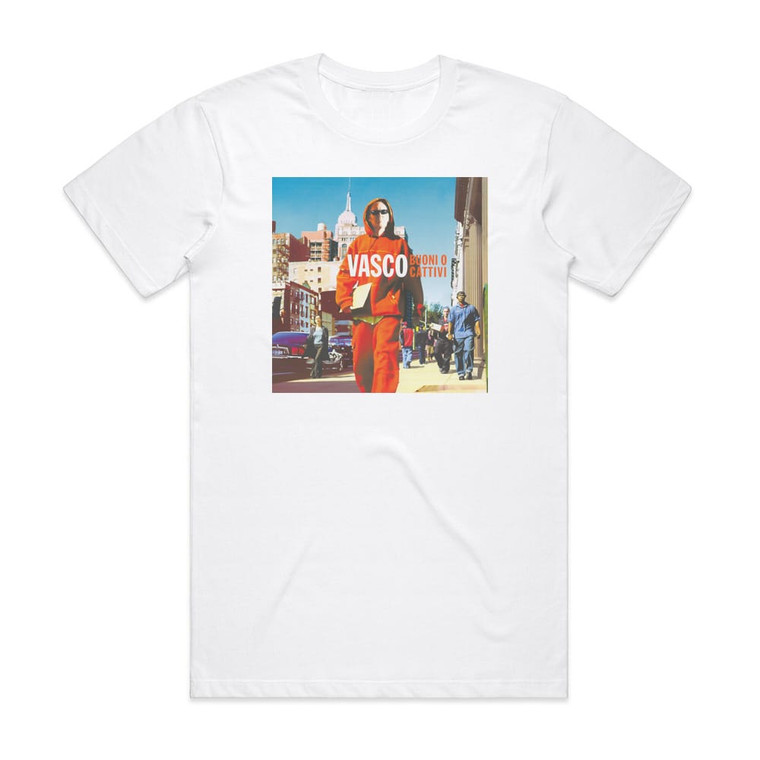Vasco Rossi Buoni O Cattivi 1 Album Cover T-Shirt White