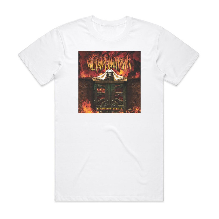 With Dead Hands Rising Expect Hell Album Cover T-Shirt White
