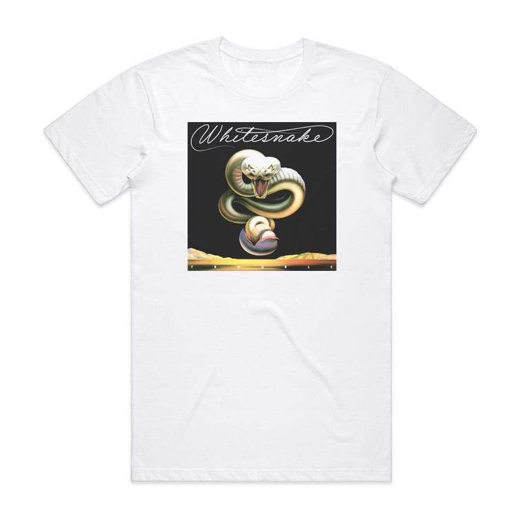 Whitesnake Trouble Album Cover T-Shirt White