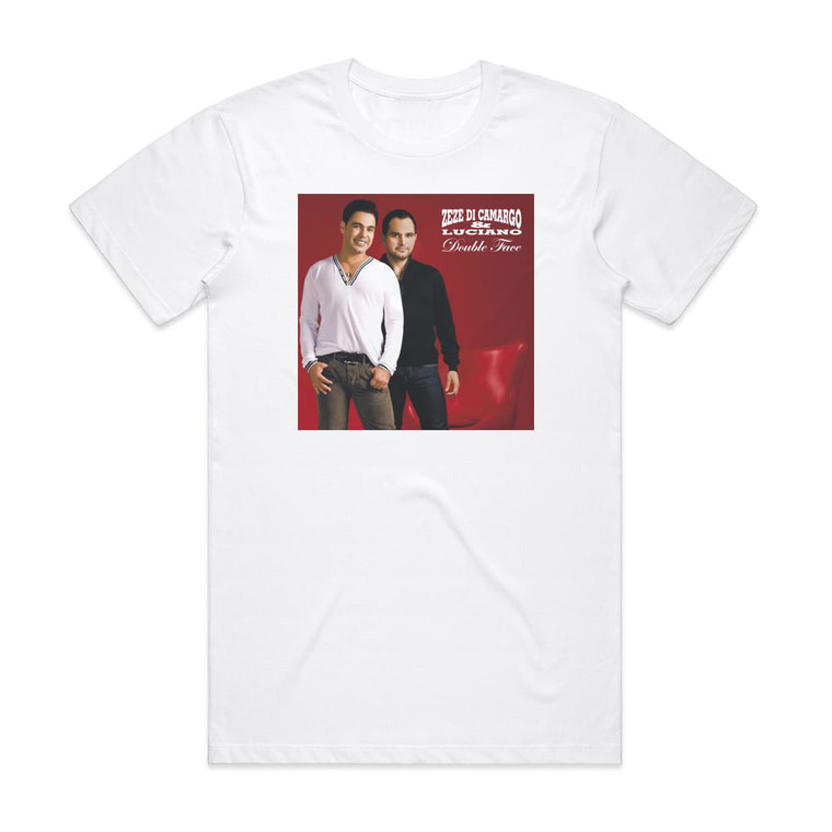 Zeze Di Camargo and Luciano Double Face Album Cover T-Shirt White