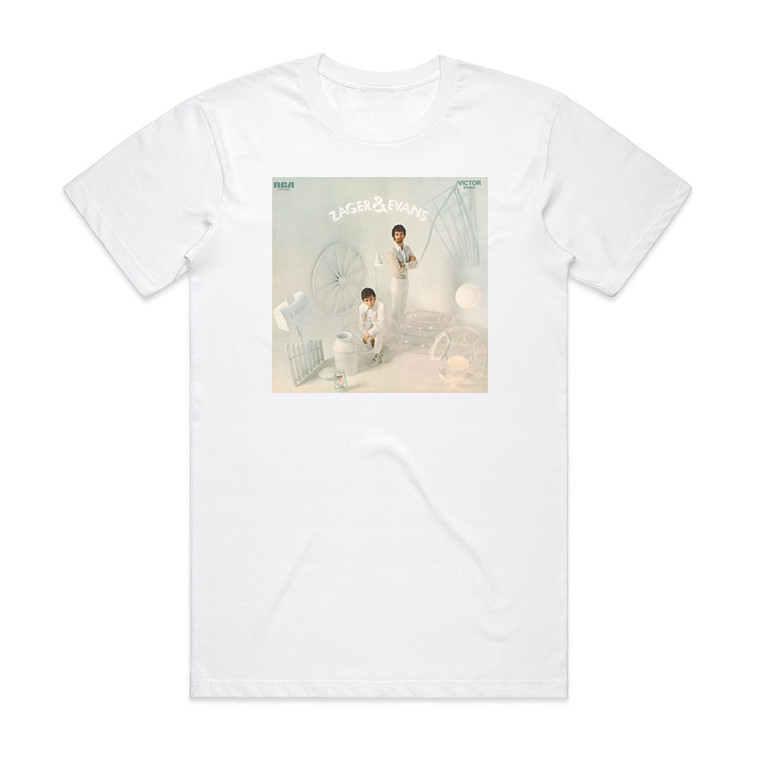 Zager and Evans Zager Evans Album Cover T-Shirt White