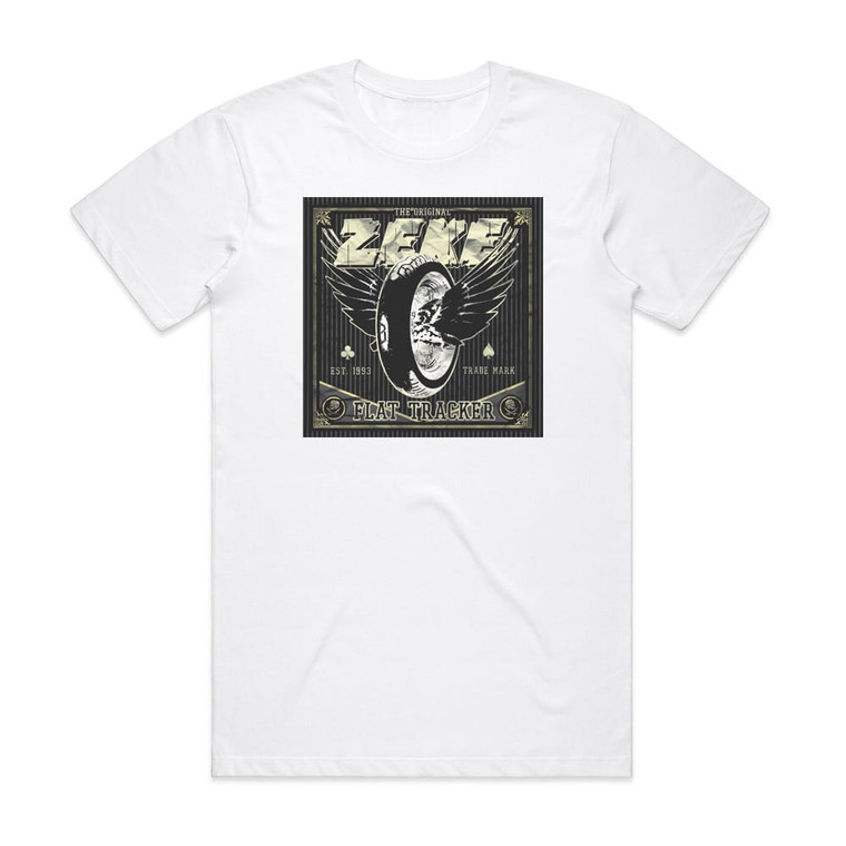 Zeke Flat Tracker 1 Album Cover T-Shirt White