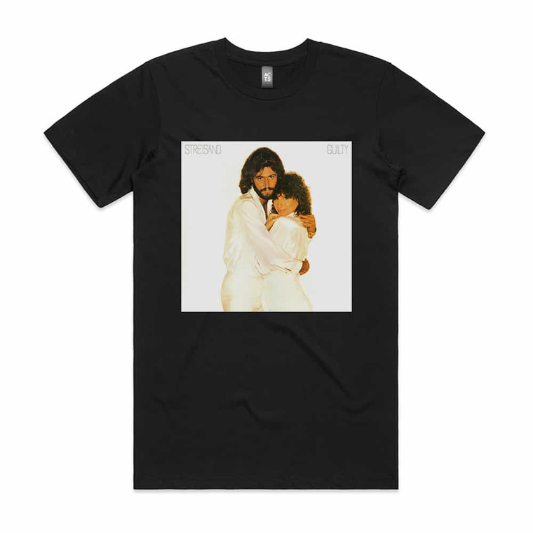 Barbra Streisand And Barry Gibb Guilty Album Cover T-Shirt Black