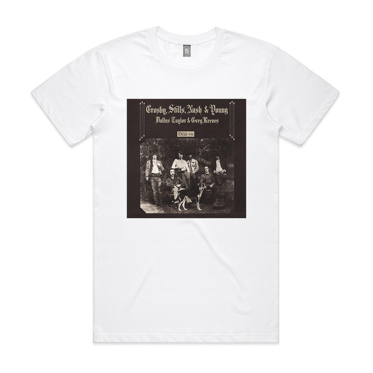 Crosby Stills Nash And Young Deja Vu Album Cover T-Shirt White