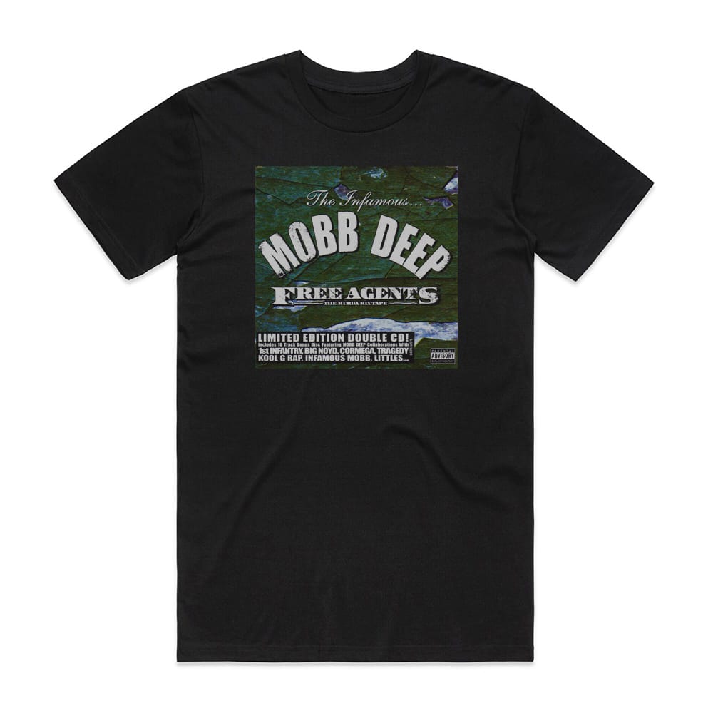 Mobb Deep Free Agents The Murda Mix Tape Album Cover T-Shirt Black