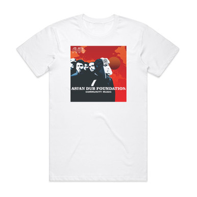 Asian Dub Foundation Community Music Album Cover T-Shirt White