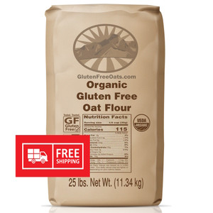 100% whole grain, certified organic and gluten free, Non-GMO verified natural oat flour for use in your favorite recipes. Oat flour requires additional additives. Coarse grind. See our recipe section for more information. 100% whole grain, certified organic and gluten free, Non-GMO verified natural oat flour for use in your favorite recipes. Oat flour requires additional additives. Coarse grind. See our recipe section for more information.