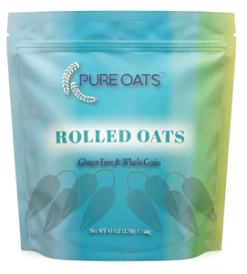 PureOats. Gluten free. No additives or preservatives. Shelf stabilized using natural processes.
