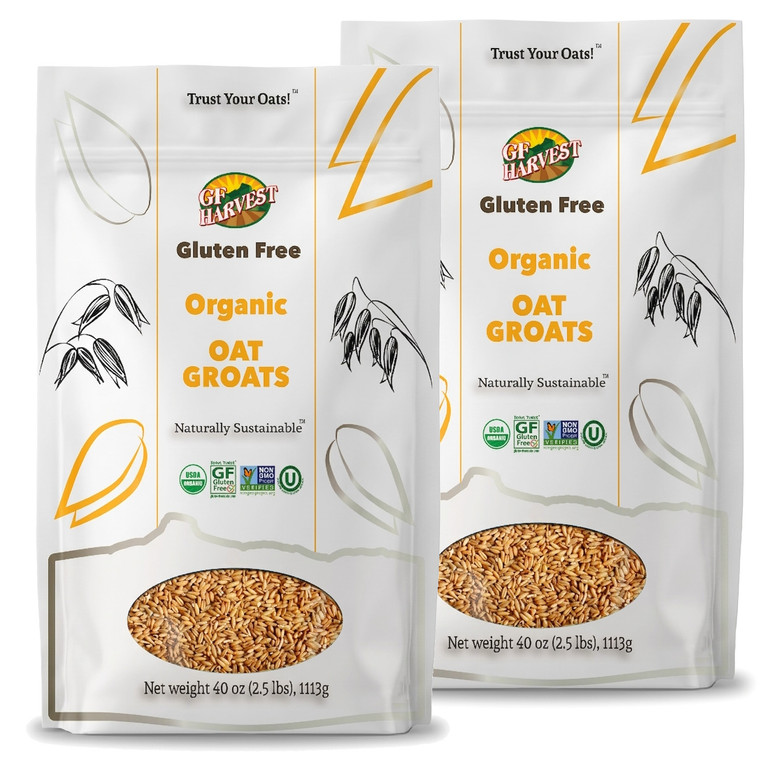 Organic Gluten Free Oat Groats. 100% whole grain, organic oat groats for a heartier healthy start to your day or for use in your favorite recipes.  Taste the difference of our uncontaminated, fresh roasted flavor that comes from our steamed, shelf stable process. Our groats are safe for those who are gluten intolerant or anyone desiring a high quality product. Use our groats for your own milling or cooking.