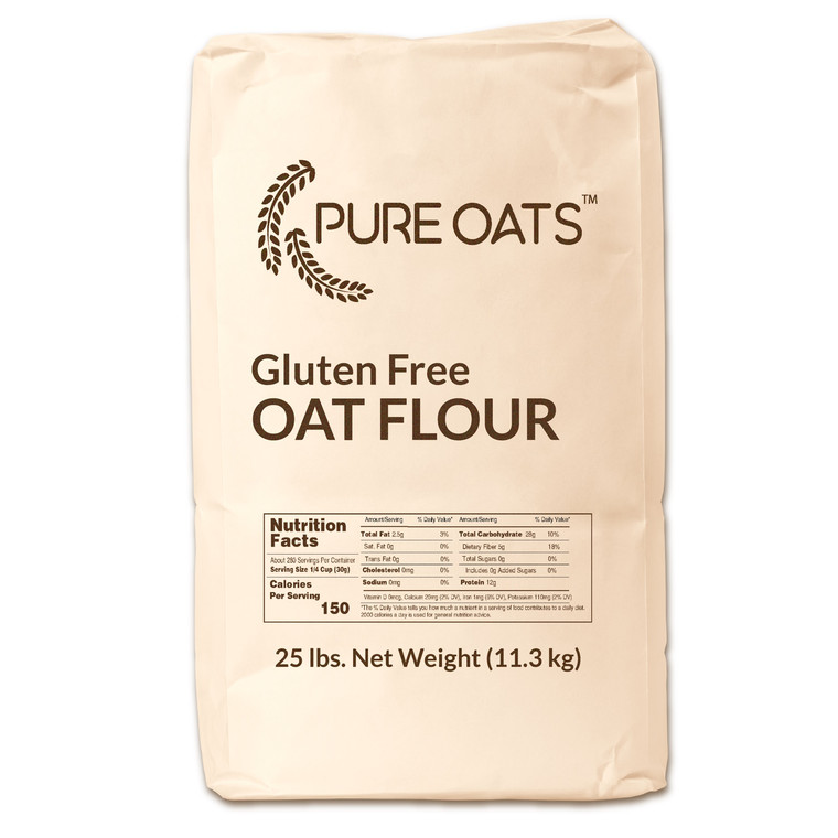 100% whole grain, certified gluten free, Non-GMO verified natural oat flour for use in your favorite recipes.  Oat flour requires additional additives.   Coarse grind.  See our recipe section for more information.