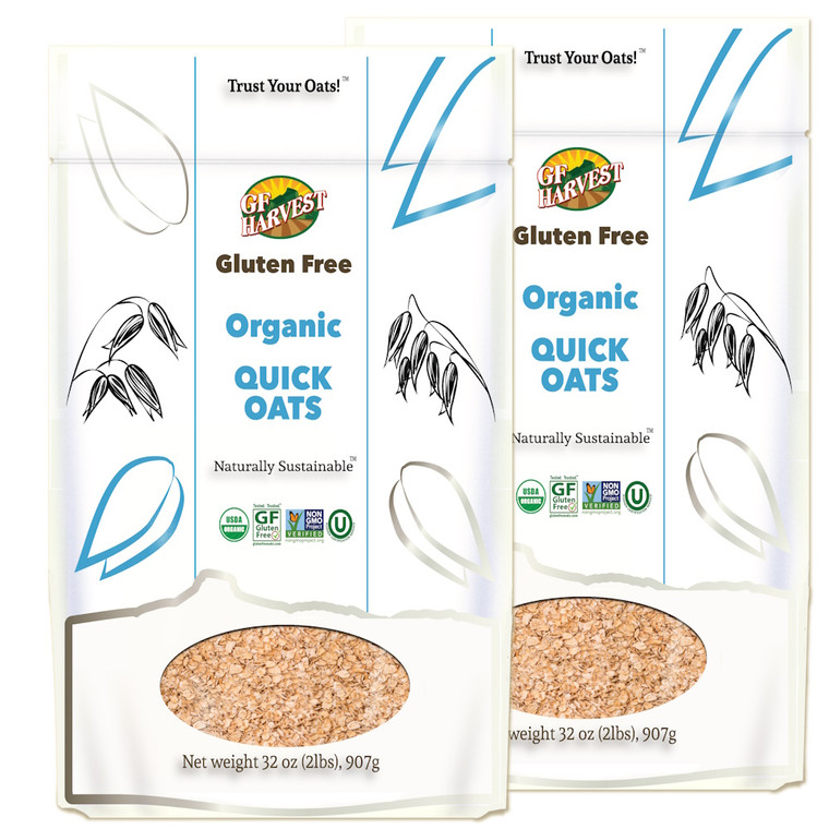 GF Harvest Quick Oats style oatmeal is cut one additional time during milling, to increase hot water absorption. The result is a delicious, creamier oatmeal.  Bigger 32 oz bags.   Certified organic, gluten free and non-GMO